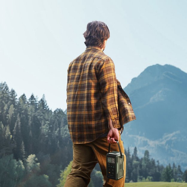 Powerbank Joyroom JR-PBF10 75000mAh 100W 3x USB-C 3x USB-A with foldable flashlight and handle - green 15