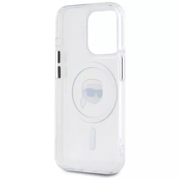 Karl Lagerfeld IML Metal Karl Head MagSafe Case for iPhone 15 Pro White 13