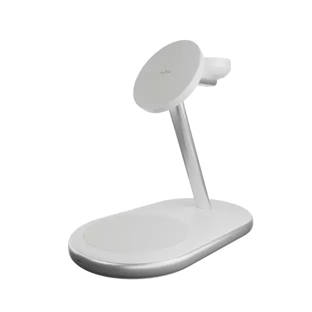 Puro Mag Station Qi2 3-in-1 Wireless Charger Compatible with MagSafe - White 1