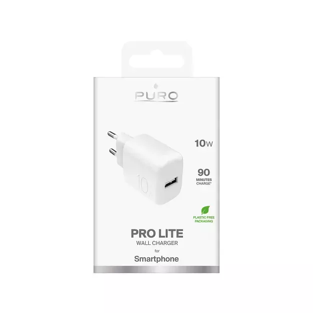 Puro PROLITE 10W USB-A Wall Charger - White 1