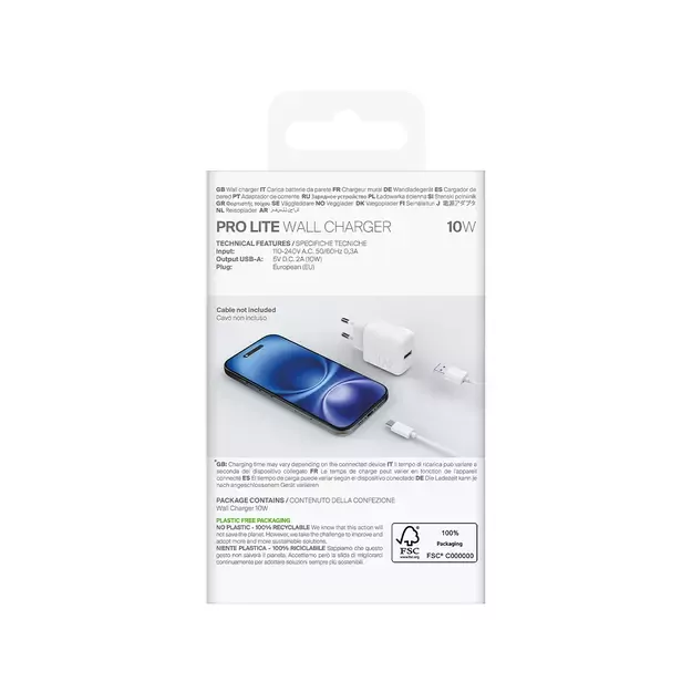 Puro PROLITE 10W USB-A Wall Charger - White 2