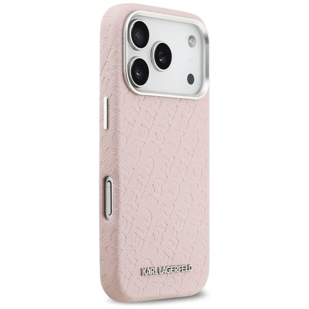 Karl Lagerfeld FW Stamped Karl MagSafe Case for iPhone 17 Pro - Pink 3