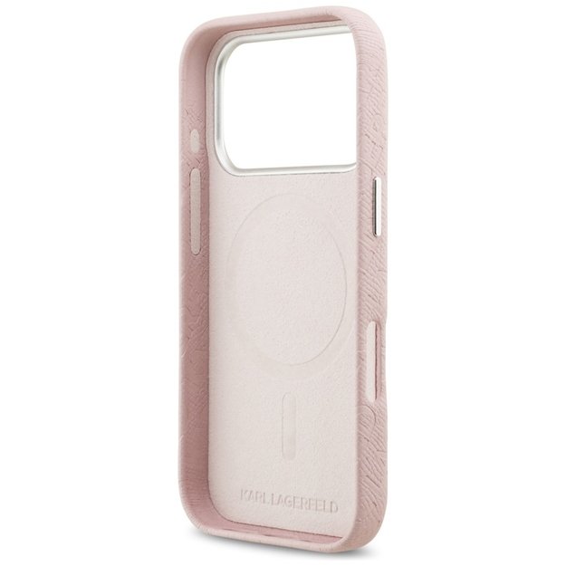 Karl Lagerfeld FW Stamped Karl MagSafe Case for iPhone 17 Pro - Pink 6