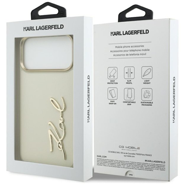 Karl Lagerfeld Karl Script Logo Case for iPhone 17 Pro Max - Beige 7
