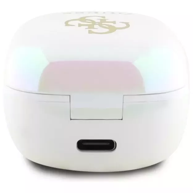 Guess Bluetooth headphones GUTWSJ144ESH TWS + docking station white/white Iridescent 4G Printed Logo 10