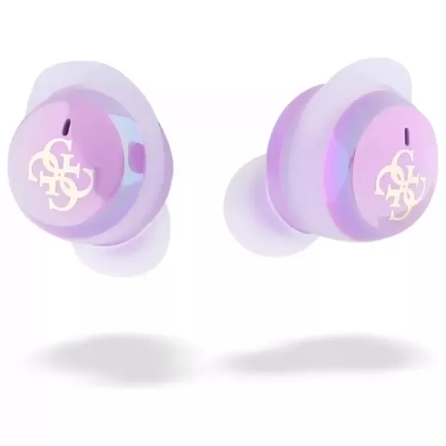 Guess 4G Printed Logo Bluetooth TWS Headphones + Docking Station - Purple 4