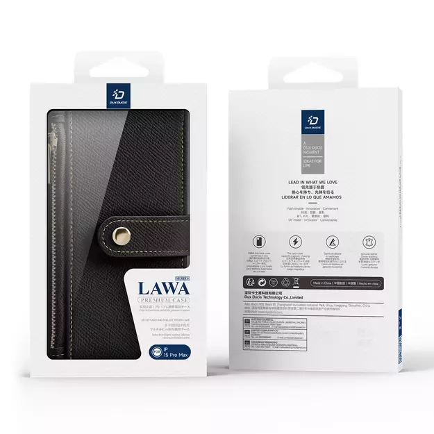 Dux Ducis Lawa Leather Case for iPhone 15 Pro Max - Black 10