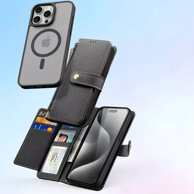 Dux Ducis Lawa Leather Case for iPhone 15 Pro Max - Black 8