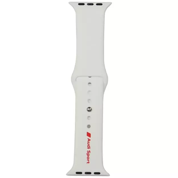 Audi Sport Red Logo Silicone Watch Strap for Apple Watch 44 / 45 / 46 / 49 mm - white