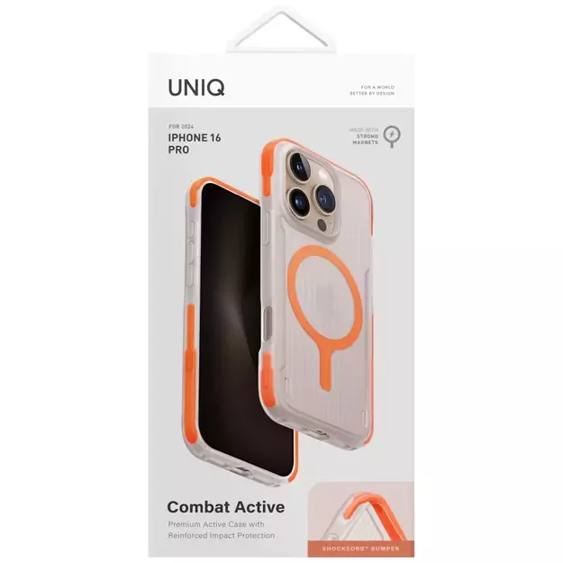 Uniq Combat Active Magclick Charging Case for iPhone 16 Pro - Orange 4