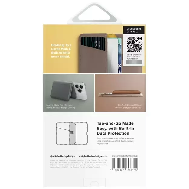 Uniq Lyden DS RFID Magnetic Wallet with Phone Stand - Gray 4