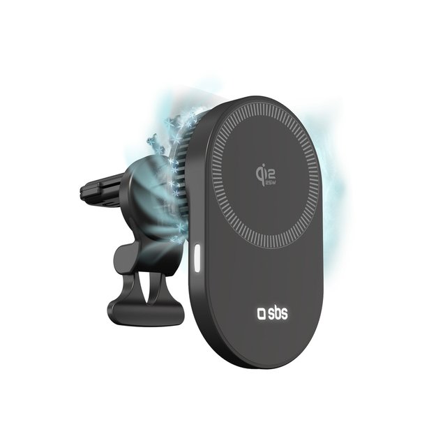SBS Magnetic Holder with Qi2.2 25W Wireless Charger with Active Cooling - Black