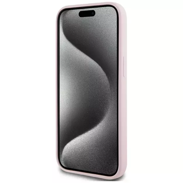 Karl Lagerfeld Silicone Karl&amp Choupette MagSafe iPhone 15 Plus Case - Pink 4