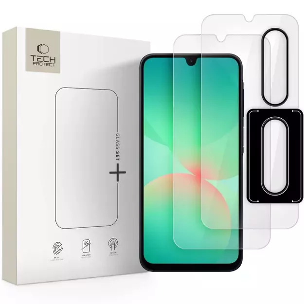 Tech-Protect Glass Set+ Tempered Glass for Samsung Galaxy A26 5G - Transparent