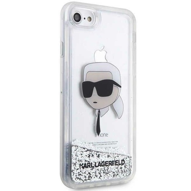 Karl Lagerfeld KLHCI8LNKHCH iPhone 7/8/ SE 2020/2022 silver/silver hardcase Glitter Karl Head 10