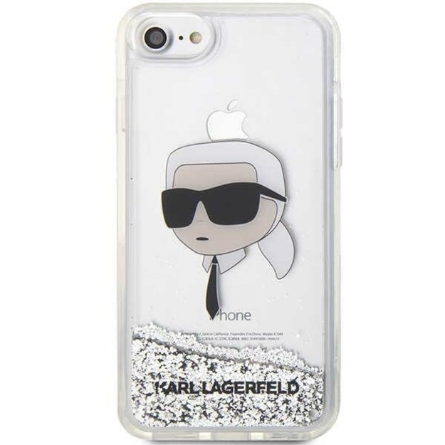 Karl Lagerfeld KLHCI8LNKHCH iPhone 7/8/ SE 2020/2022 silver/silver hardcase Glitter Karl Head 9