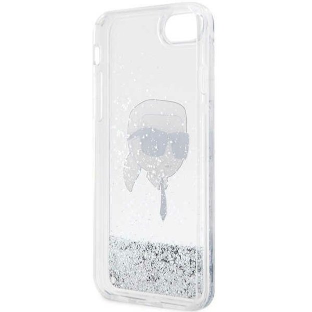 Karl Lagerfeld KLHCI8LNKHCH iPhone 7/8/ SE 2020/2022 silver/silver hardcase Glitter Karl Head 13