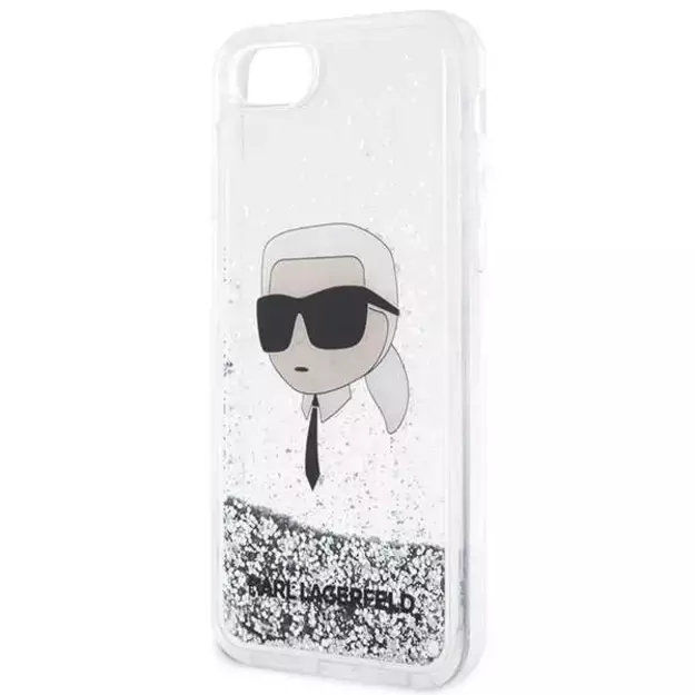 Karl Lagerfeld KLHCI8LNKHCH iPhone 7/8/ SE 2020/2022 silver/silver hardcase Glitter Karl Head 5