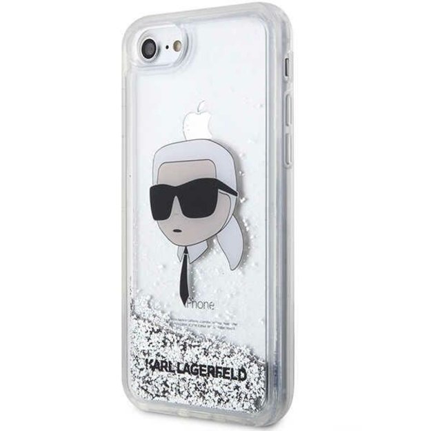 Karl Lagerfeld KLHCI8LNKHCH iPhone 7/8/ SE 2020/2022 silver/silver hardcase Glitter Karl Head 8