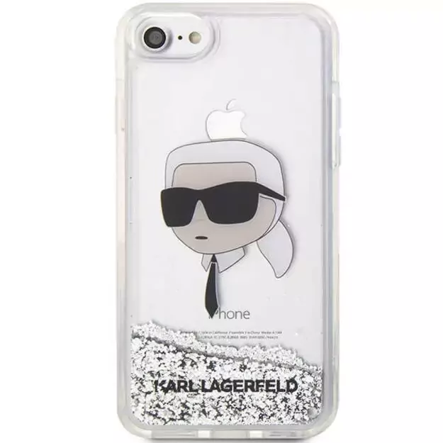 Karl Lagerfeld KLHCI8LNKHCH iPhone 7/8/ SE 2020/2022 silver/silver hardcase Glitter Karl Head 2