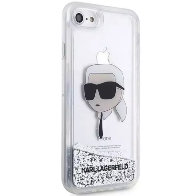 Karl Lagerfeld KLHCI8LNKHCH iPhone 7/8/ SE 2020/2022 silver/silver hardcase Glitter Karl Head 3