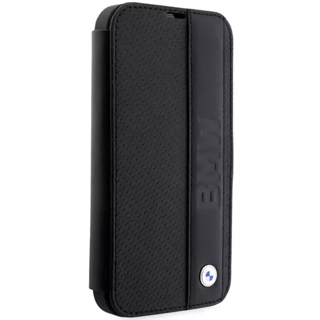 Case BMW BMBKP14X22RDPK iPhone 14 Pro Max 6.7  black/black bookcase Leather Textured&Stripe 8