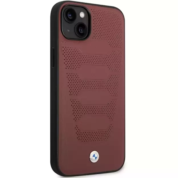 Case BMW BMHCP14S22RPSR iPhone 14 6.1&quot  burgundy/burgundy Leather Seats Pattern 3