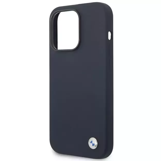 Case BMW BMHMP14LSILNA iPhone 14 Pro 6.1&quot  navy blue/navy Silicone Metal Logo MagSafe 5