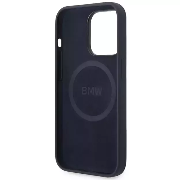 Case BMW BMHMP14LSILNA iPhone 14 Pro 6.1&quot  navy blue/navy Silicone Metal Logo MagSafe 6