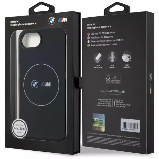 BMW IML Metal White Circle MagSafe iPhone 16e Case - Black 7