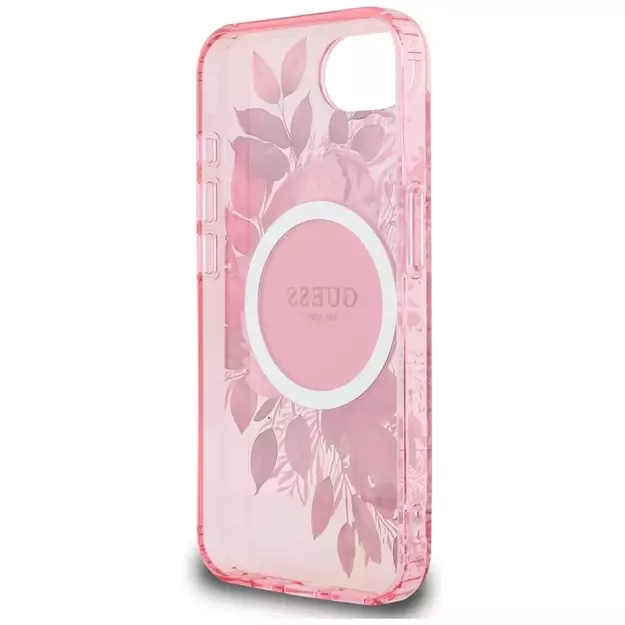 Guess IML Flowers MagSafe iPhone 16e Case - Pink 6