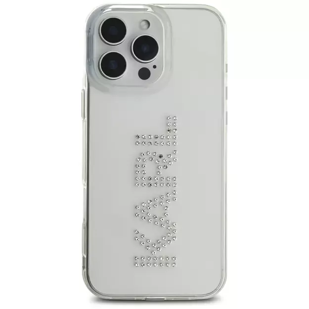 Karl Lagerfeld IML Rhinestones Logo iPhone 16 Pro Case - Clear 2