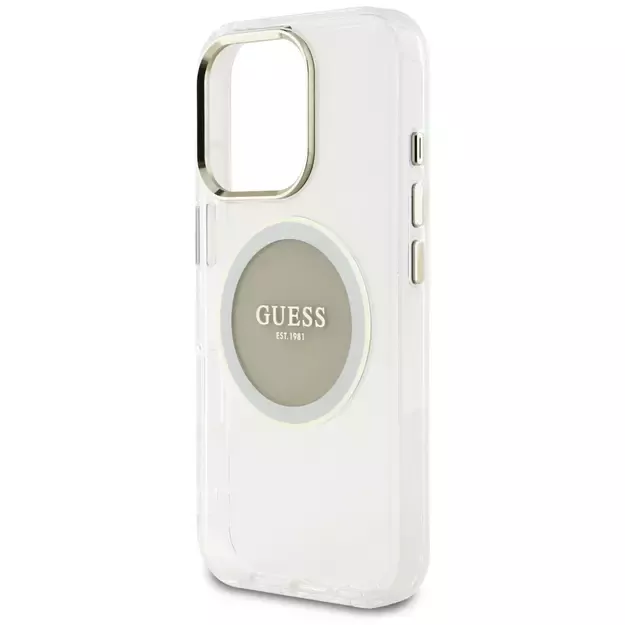 Guess IML Metal Colored Circle Classic Logo MagSafe case for iPhone 16 Pro - gray 5