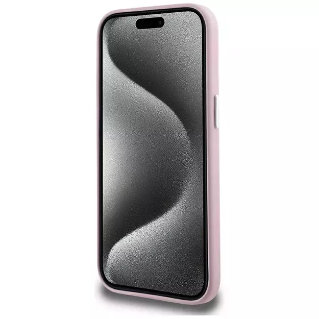 Karl Lagerfeld FW Metal Plate MagSafe iPhone 15 Case - Pink 1