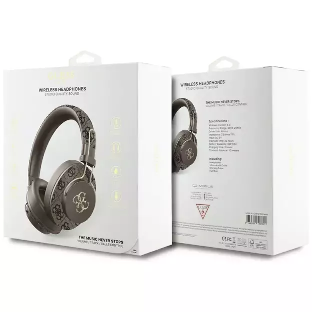 Guess ENC Metal 4G Bluetooth Over-Ear Headphones - Brown 4