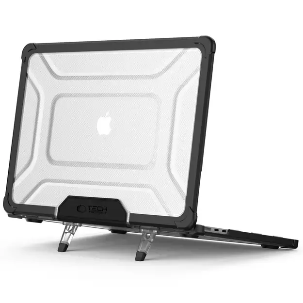Tech-Protect SmartShell Pro case for MacBook Air 15&quot  2023-2025 M2 / M3 / M4 - transparent and black 1