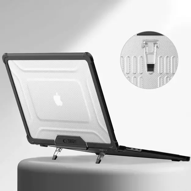 Tech-Protect SmartShell Pro case for MacBook Air 15&quot  2023-2025 M2 / M3 / M4 - transparent and black 3