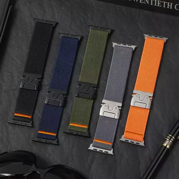 Tech-Protect Nylon Clasp for Apple Watch 44/45/46/49mm - Orange 2
