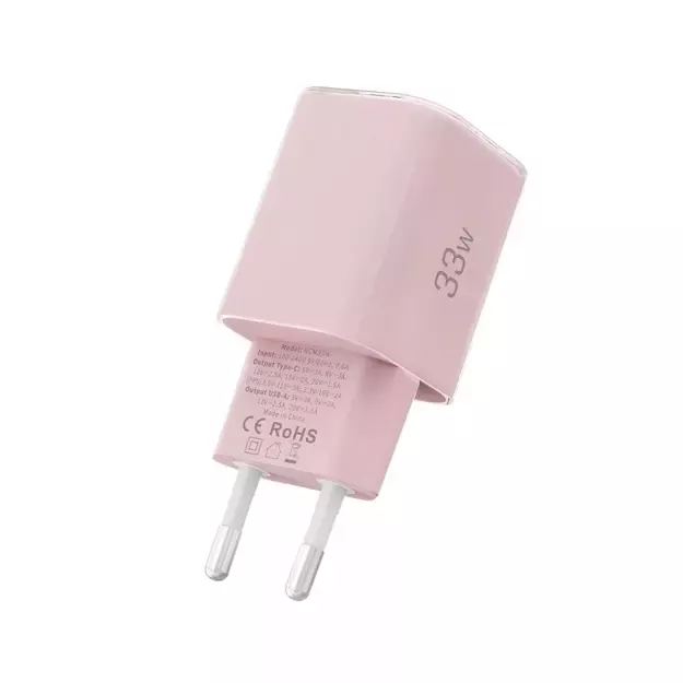 Tech-Protect NCM33W 2-port PD33W/QC3.0 wall charger - pink 3