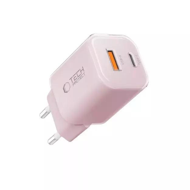 Tech-Protect NCM33W 2-port PD33W/QC3.0 wall charger - pink 1