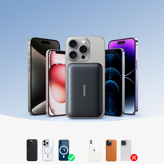 Powerbank Joyroom JR-W020 20W 10000mAh MagSafe + USB-C - USB-C cable 0.25m - black 14