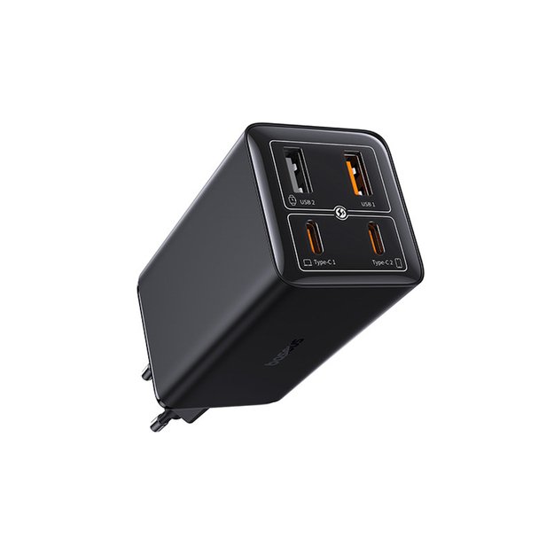 Baseus GaN6 Pro Charger 100W 2 x USB-C 2 x USB-A with Black USB-C Cable 100W 1m - Black