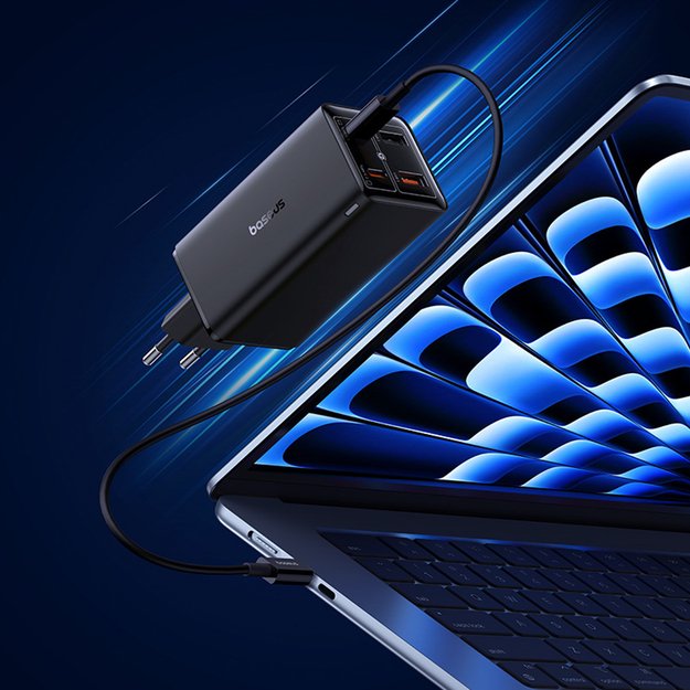 Baseus GaN6 Pro Charger 100W 2 x USB-C 2 x USB-A with Black USB-C Cable 100W 1m - Black 10