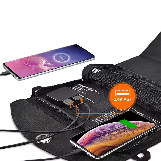 Choetech SC001 solar foldable charger 19W 2x USB-A - black 13