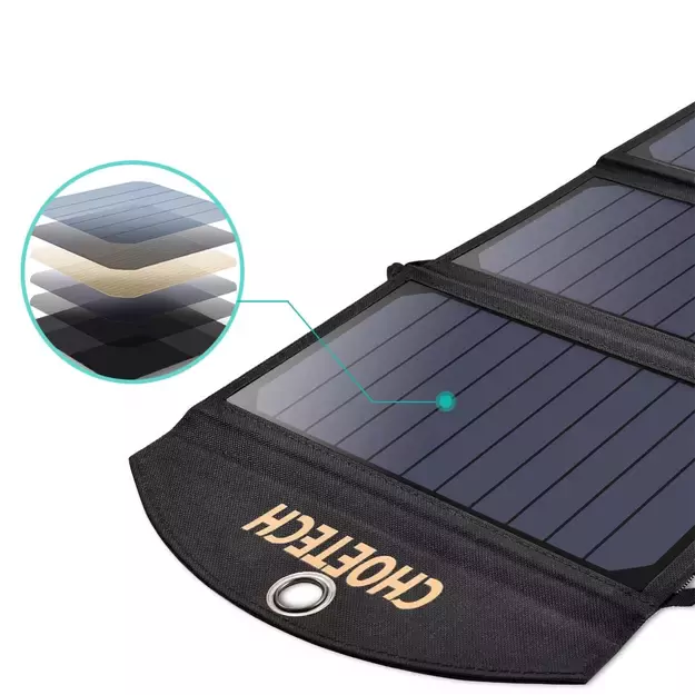 Choetech SC001 solar foldable charger 19W 2x USB-A - black 7
