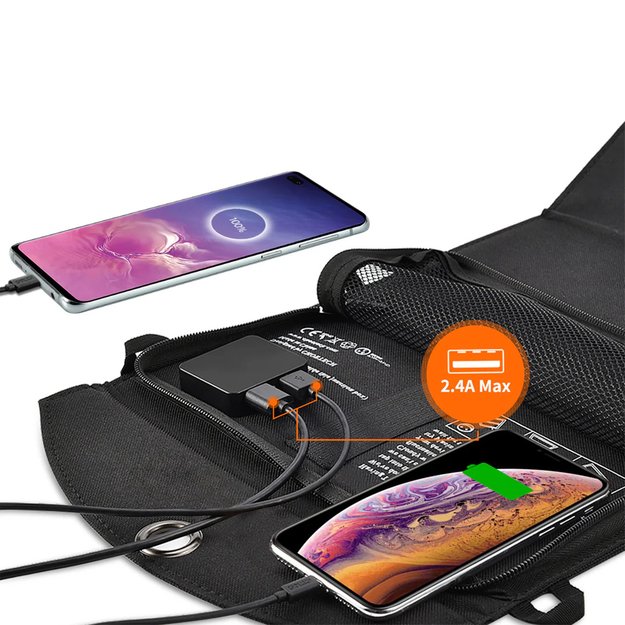 Choetech SC001 solar foldable charger 19W 2x USB-A - black 27