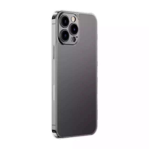 Baseus Frosted Glass Case Cover for iPhone 13 Pro Max Hard Cover with Gel Frame Transparent (ARWS000202) 1