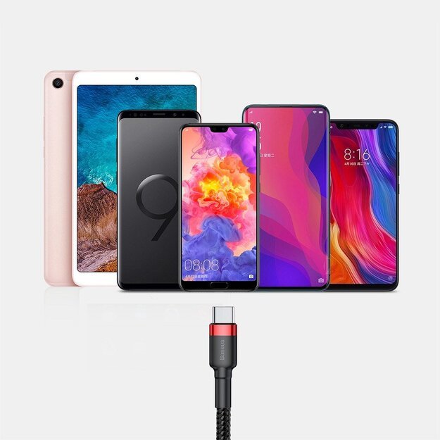 Baseus Cafule Cable durable nylon cable USB / USB-C QC3.0 2A 3M black-red (CATKLF-U91) 16