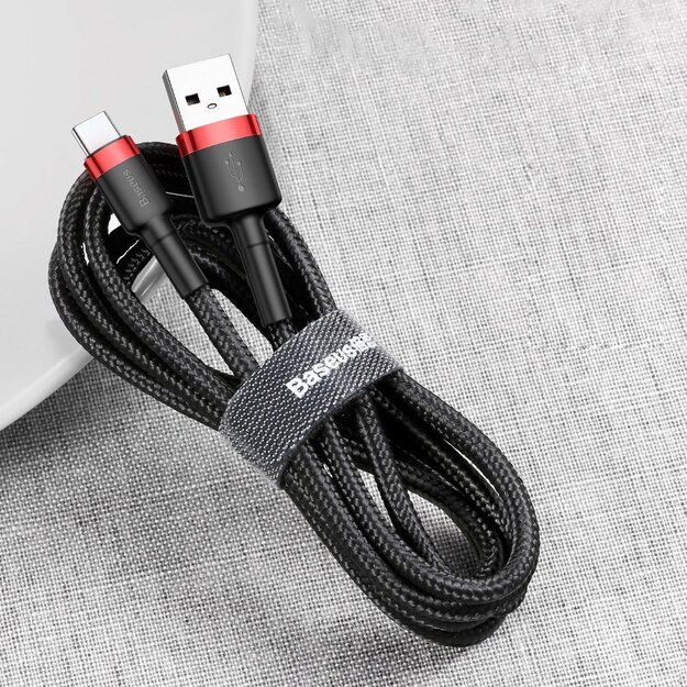 Baseus Cafule Cable durable nylon cable USB / USB-C QC3.0 2A 3M black-red (CATKLF-U91) 8