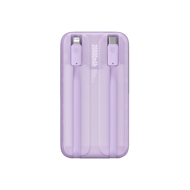 Baseus Comet Series powerbank with display 20000mAh 22.5W - purple + USB-A / USB-C cable 3
